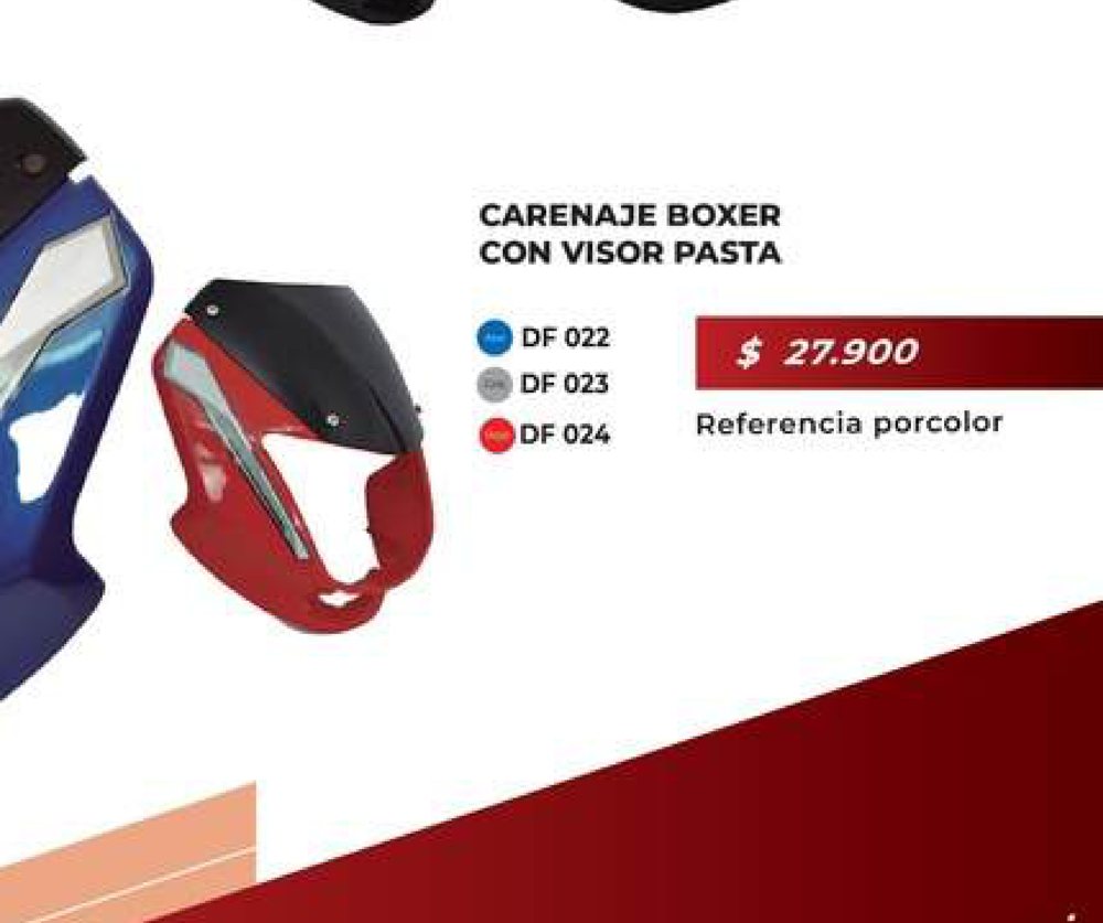 Carenaje Boxer con visor color pasta DF 022