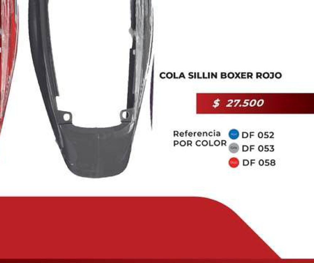 Cola sillin Boxer rojo DF 052