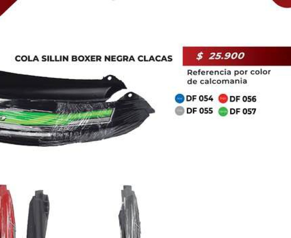 Cola sillin Boxer negra con calcas DF 054