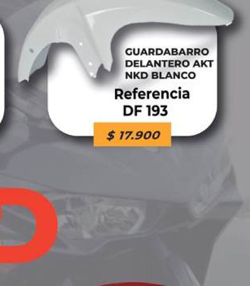 Guardabarro delantero AKT NKD blanco DF 193