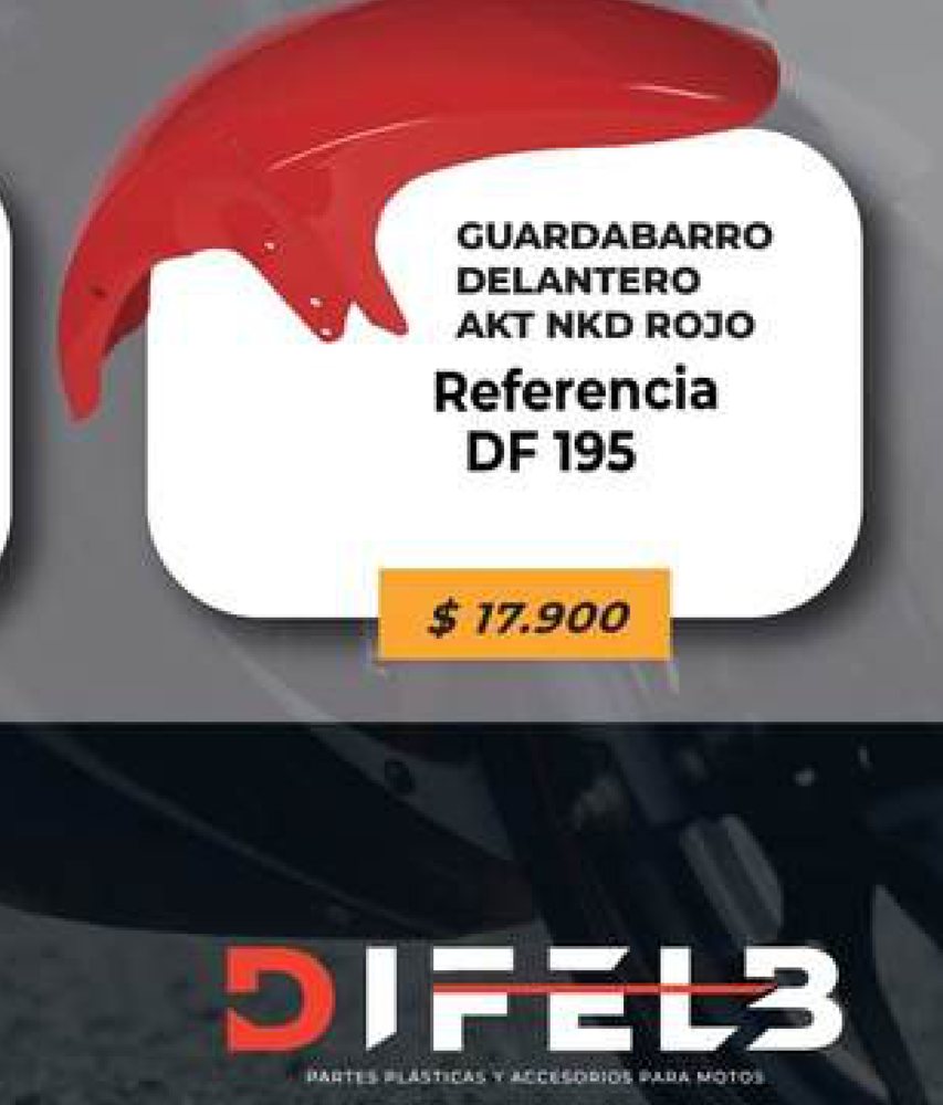 Guardabarro delantero AKT NKD negro DF 194