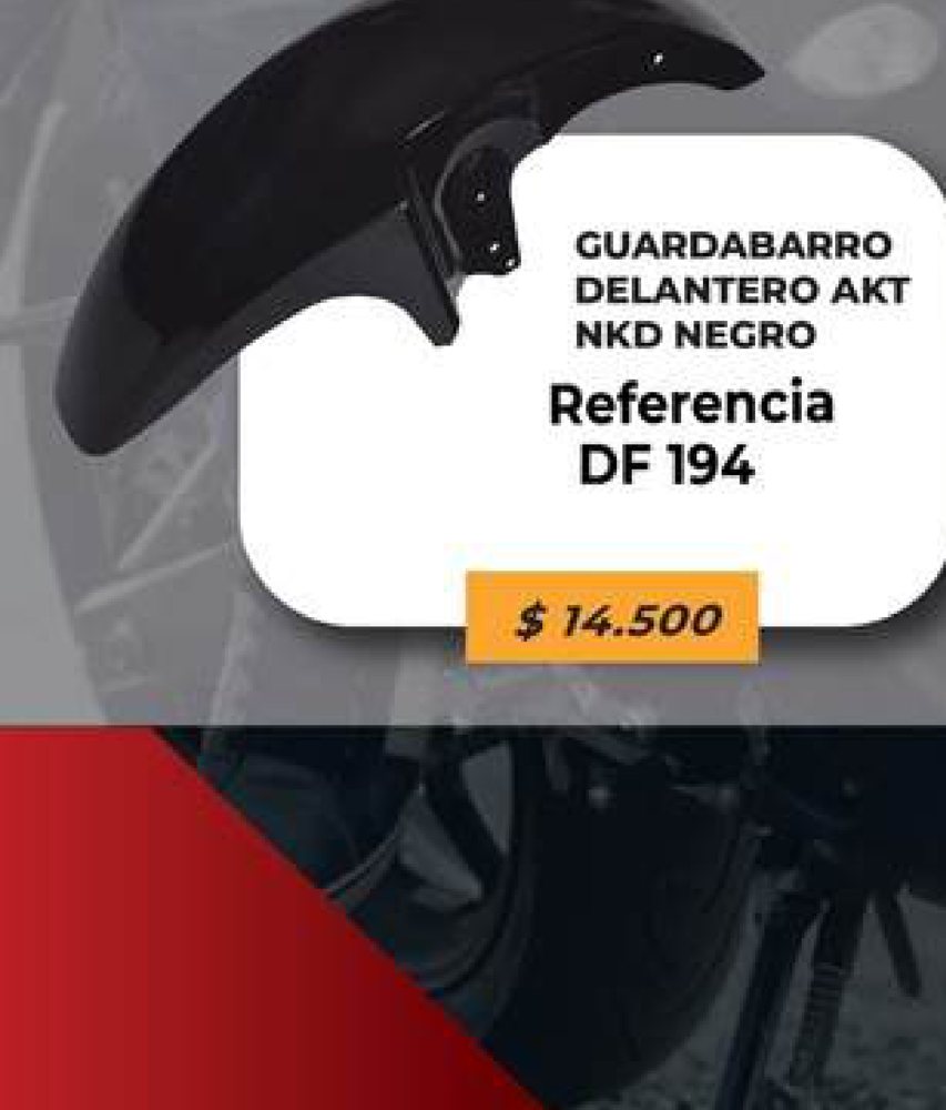 Guardabarro delantero AKT NKD rojo DF 195