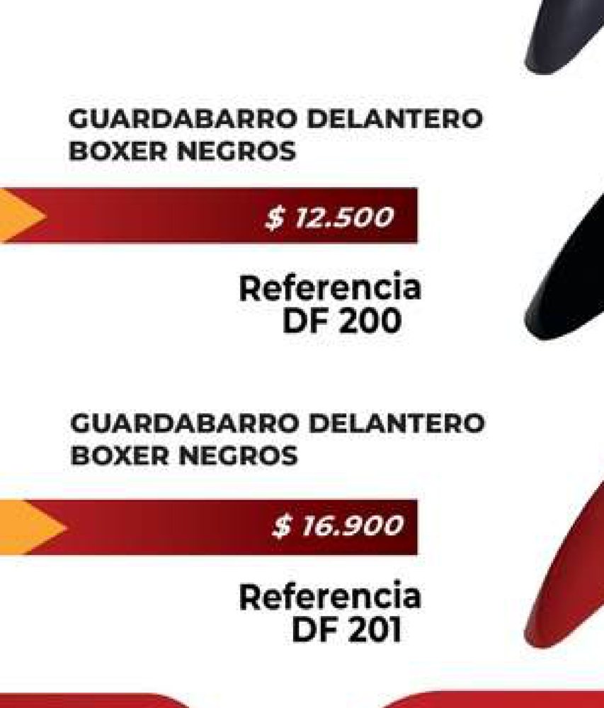 Guardabarro delantero Boxer negro (economico) DF 200