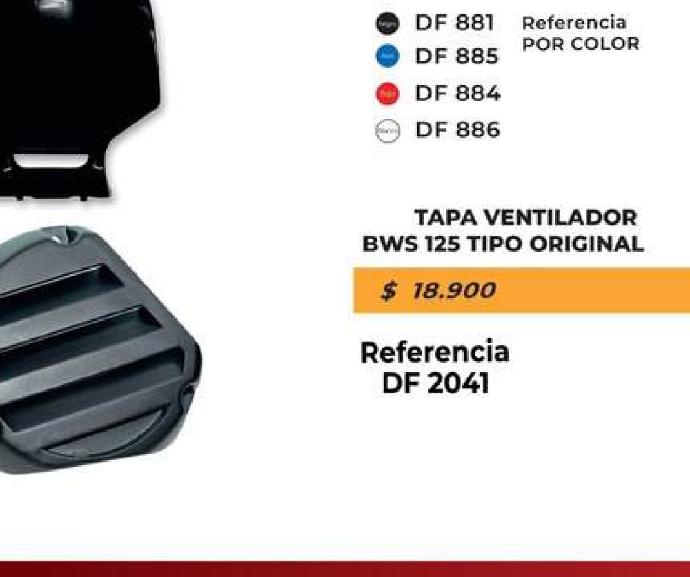 Tapa ventilador BWS 125 tipo original DF 2041
