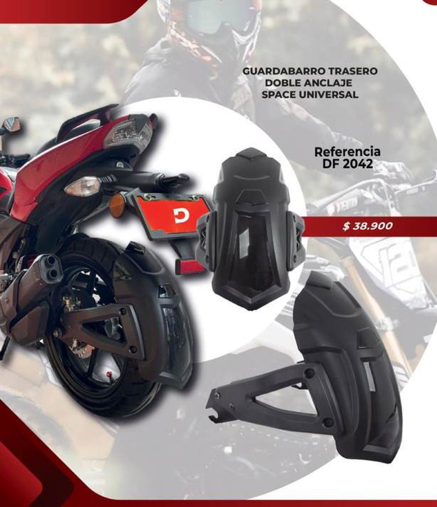 Guardabarro trasero doble anclaje Space universal DF 2042