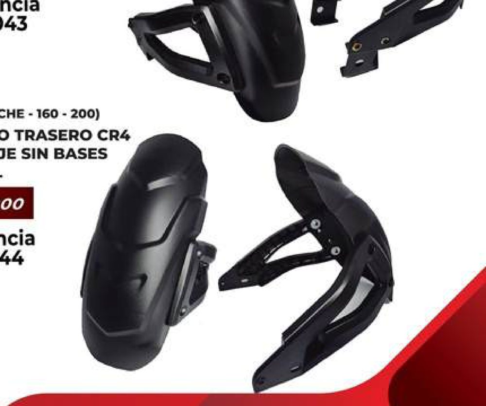 Guardabarro trasero CR4 doble anclaje sin bases tipo original DF 2044