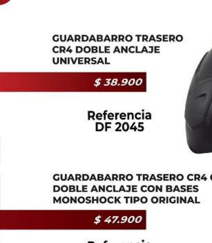 Guardabarro trasero CR4 doble anclaje universal DF 2045