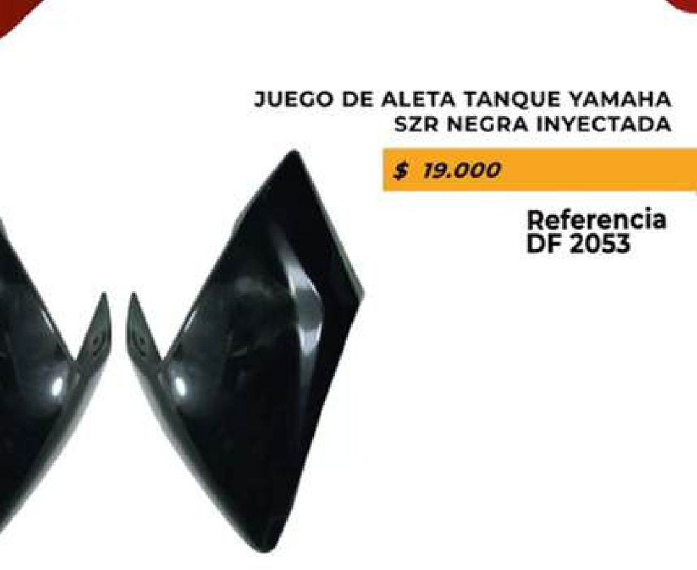 Juego de aleta tanque Yamaha SZR negra inyectada DF 2053
