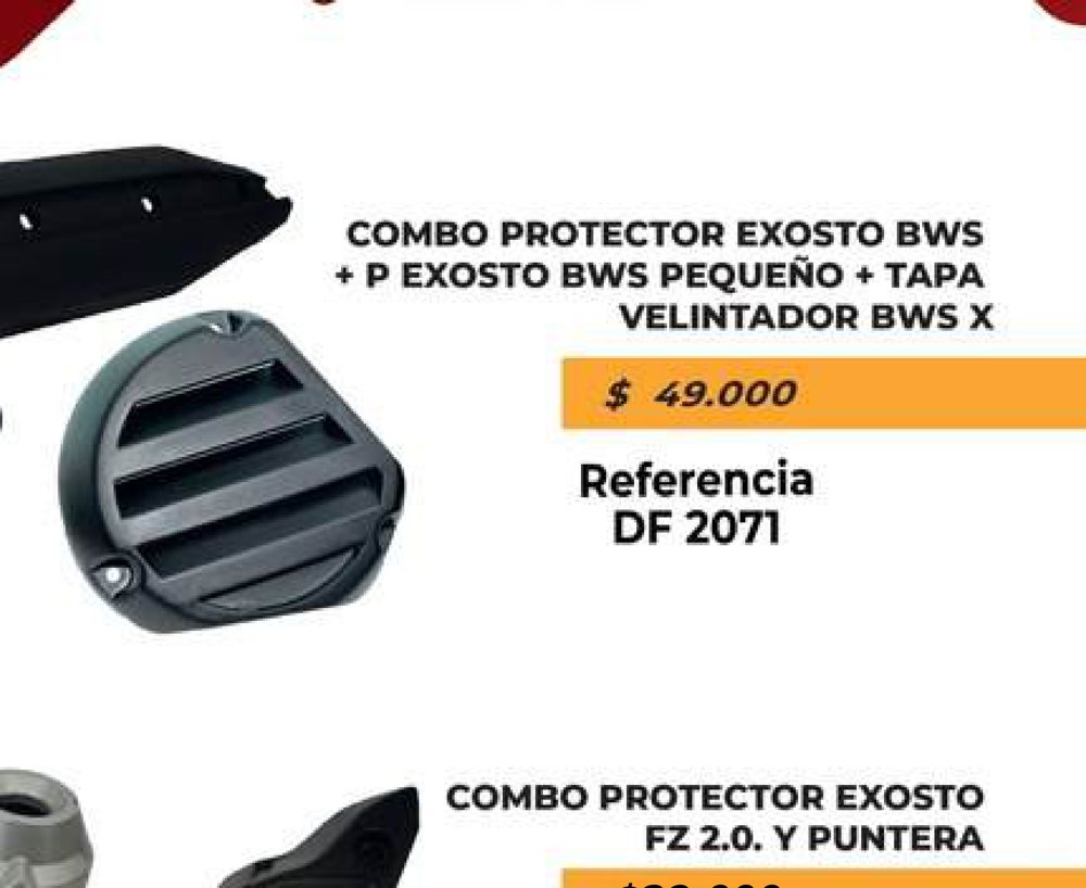 Combo protector exosto BWS + protector pequeno + tapa ventilador BWS X DF 2071