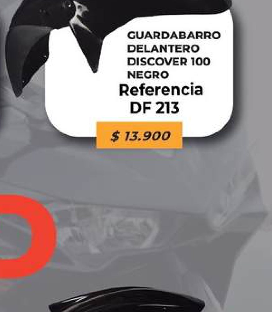 Guardabarro delantero Discover 100 negro DF 213