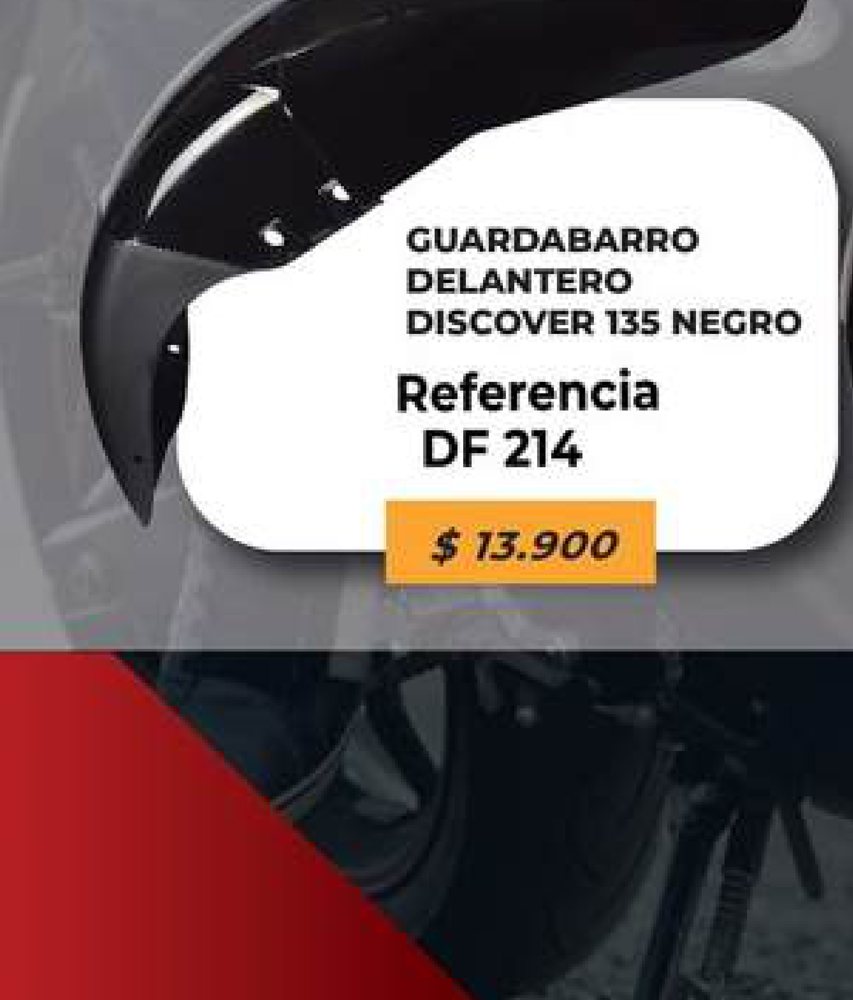 Guardabarro delantero Discover 135 negro DF 214