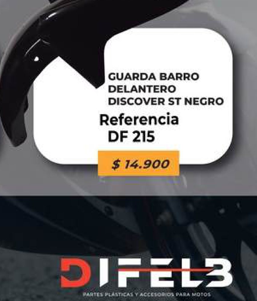 Guardabarro delantero Discover ST negro DF 215