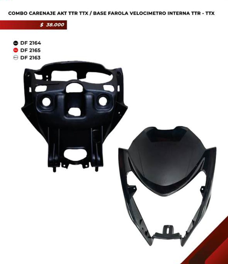 Combo carenaje AKT TTR / TTX + base farola velocimetro interna DF 2164