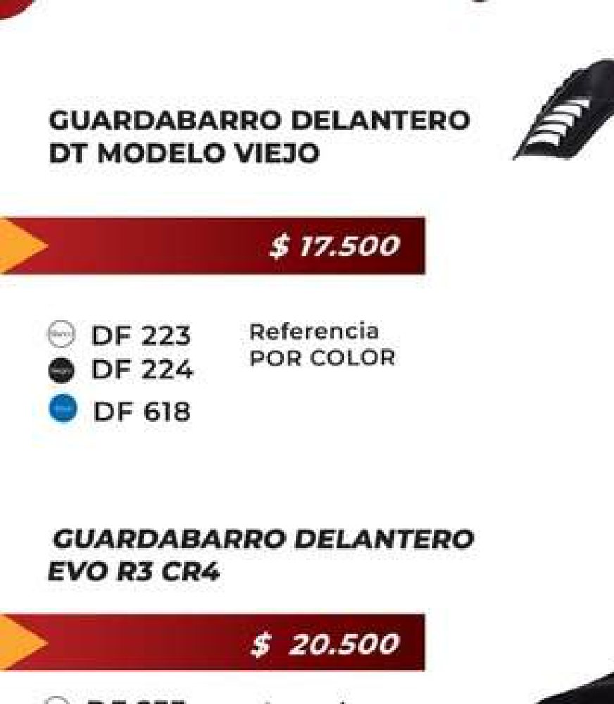 Guardabarro delantero DT modelo viejo DF 223