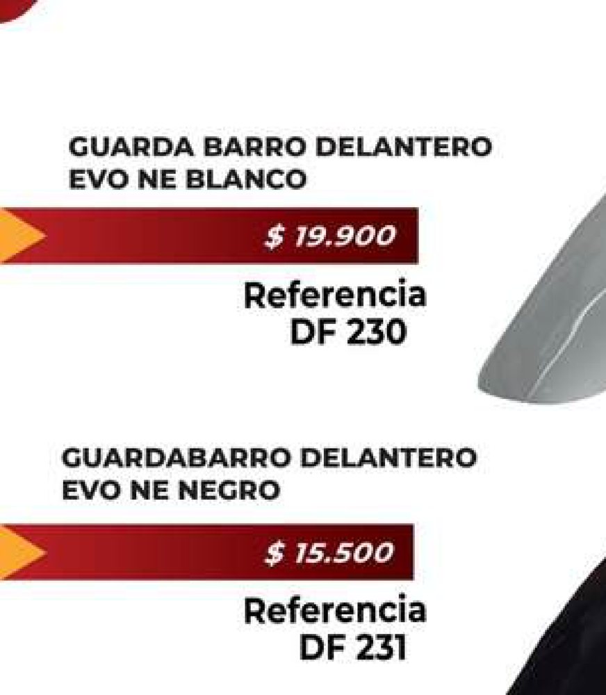 Guardabarro delantero Evo NE blanco DF 230
