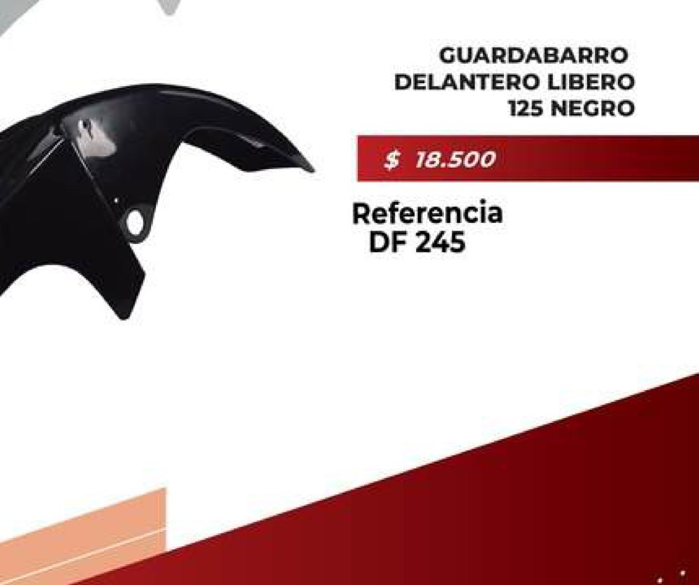 Guardabarro delantero Libero 125 negro DF 245