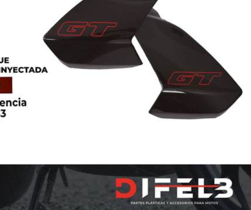 Juego aleta tanque Pulsar 180 negro inyectada DF 333