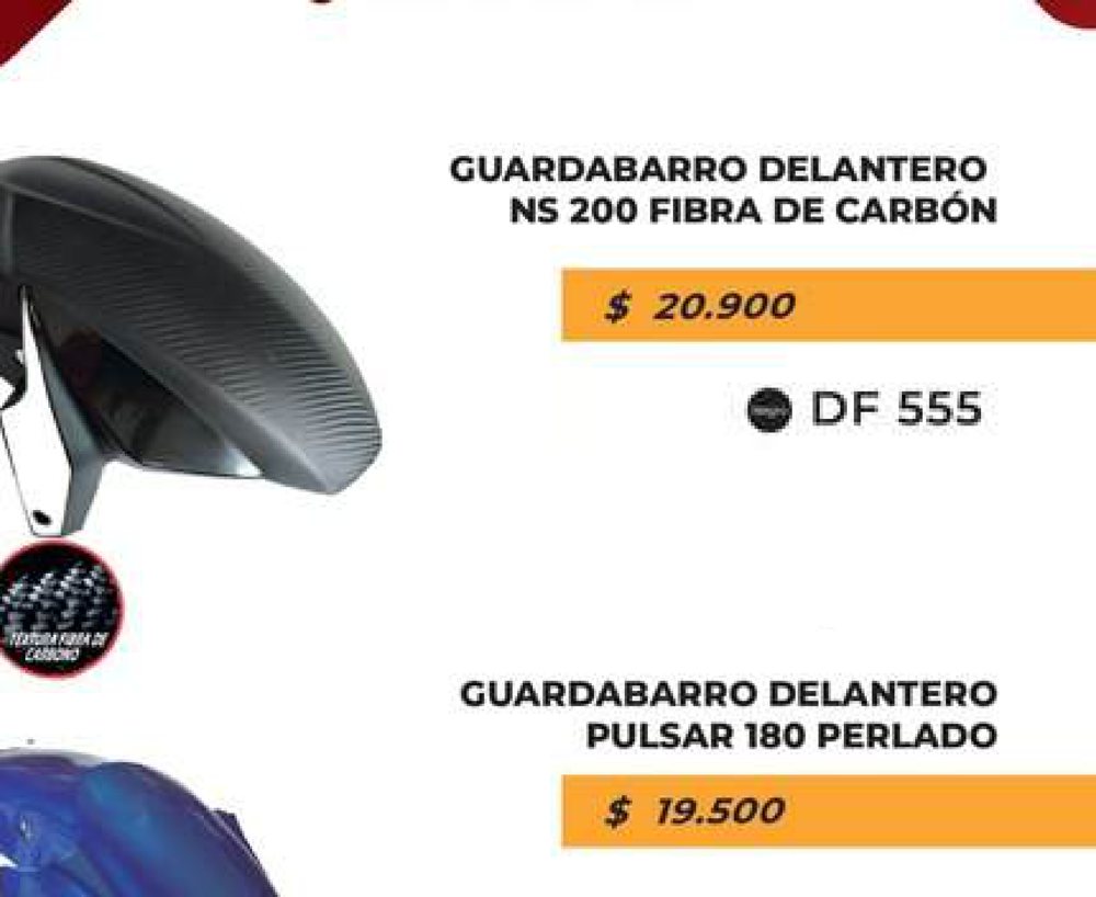 Guardabarro delantero NS 200 fibra de carbon DF 555