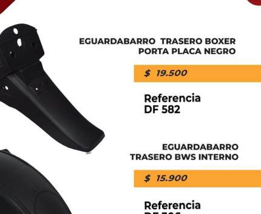 Guardabarro trasero Boxer porta placa negro DF 582
