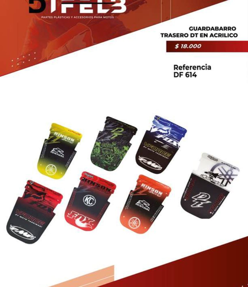 Guardabarro trasero DT en acrilico DF 614