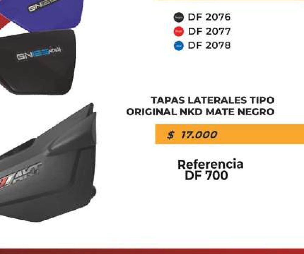Tapas laterales tipo original NKD mate negro DF 700