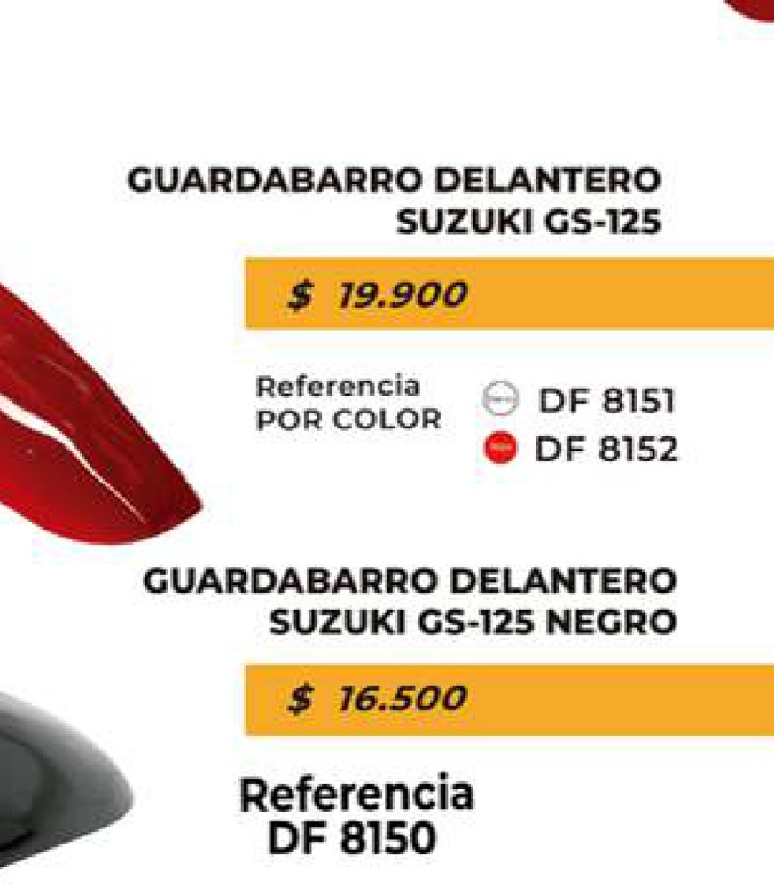 Guardabarro delantero Suzuki GS 125 negro DF 8150