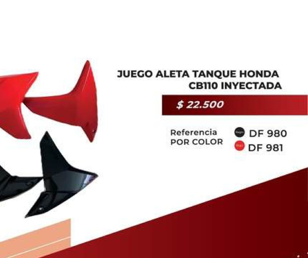 Juego aleta tanque Honda CB 110 inyectada DF 980